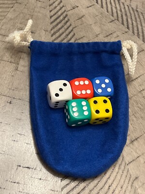 Multi-color jumbo dice with genuine rpg ad&d dice bag 123123@