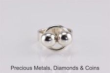 Sterling Silver Beaded Circle Band Ring 925 Sz: 5