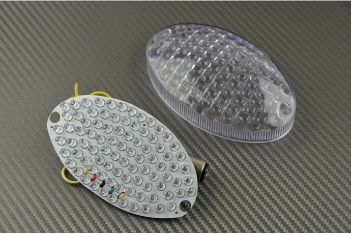 Feu arrière LED transparent Buell XB9S avec clignotants intégrés étanches 12V