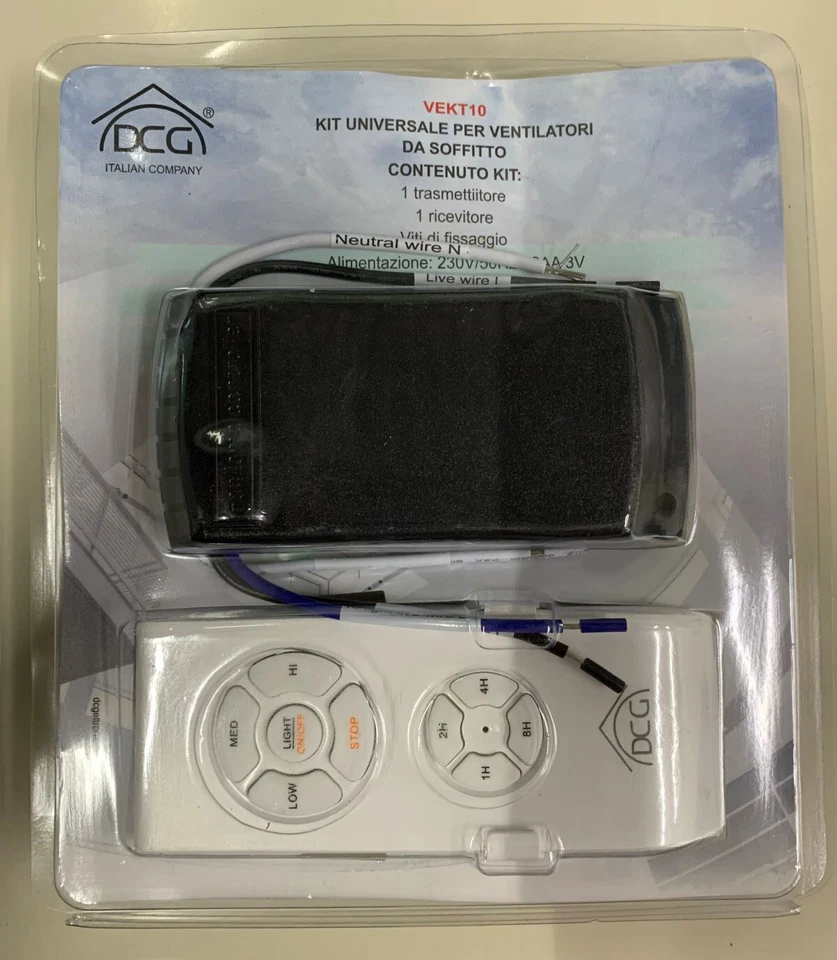 VENTILATORE DA SOFFITTO DCG VECRD43TL CON TELECOMANDO 1 LUCE 4 PALE IN LEGNO - Immagine 3 di 3