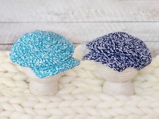 2pc Crochet Baby Beanie Hat for boy or girl, Handmade Newsboy Baby Shower Gift