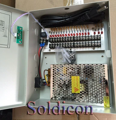 Support 4 8 16 up to 18 Channel CCTV DVR Security Camera Power Supply Box 12V DC