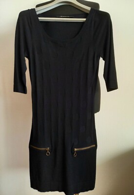 EXPRESSO - Strickkleid , Gr S , Schwarz , Knielang  , 3/4 Arm