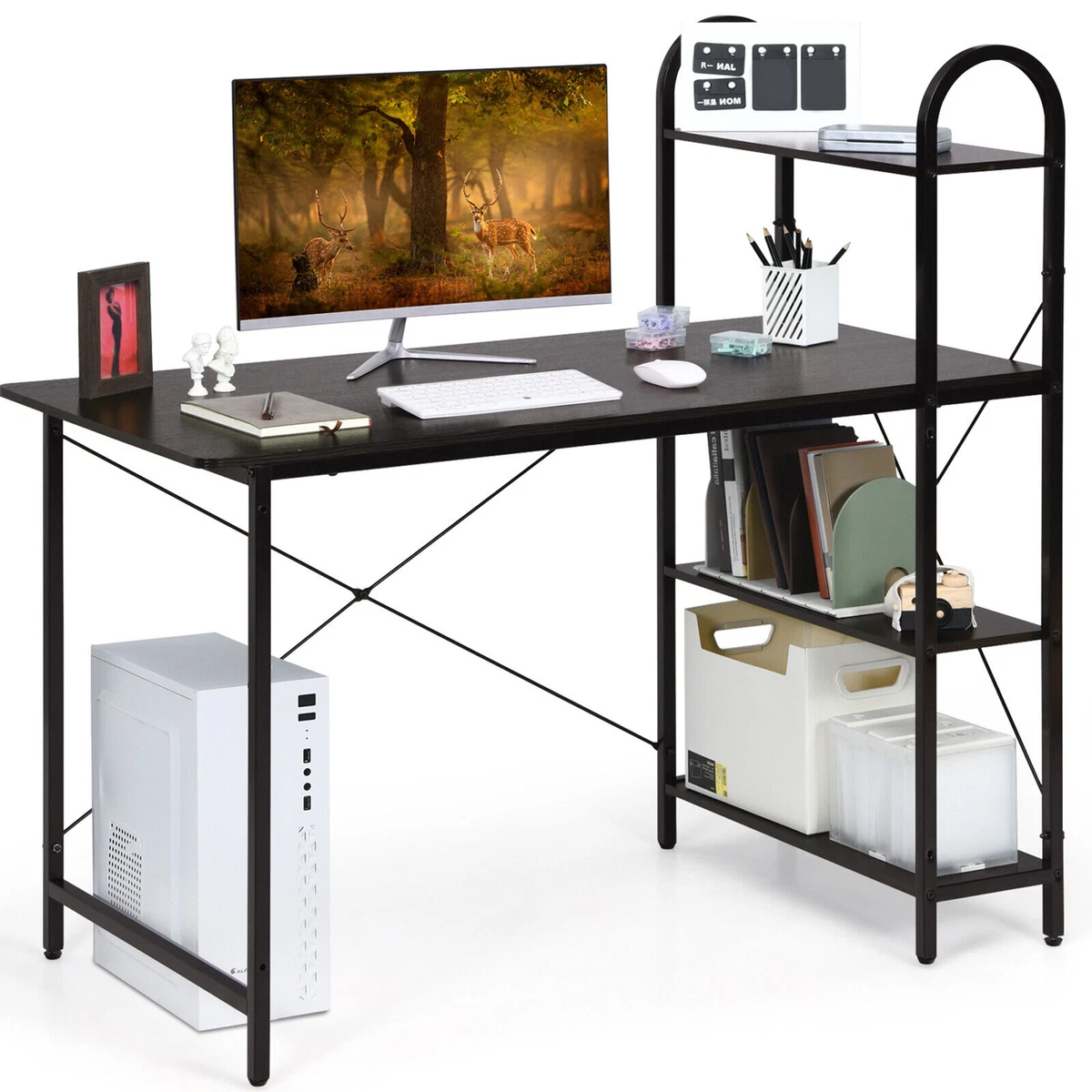 Reversible Computer Desk Study Workstation Home Office 4 tier