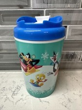 ZAK! Looney Tunes 12 oz Seabrook Blue Kids' Holiday Christmas Winter Tumbler EUC