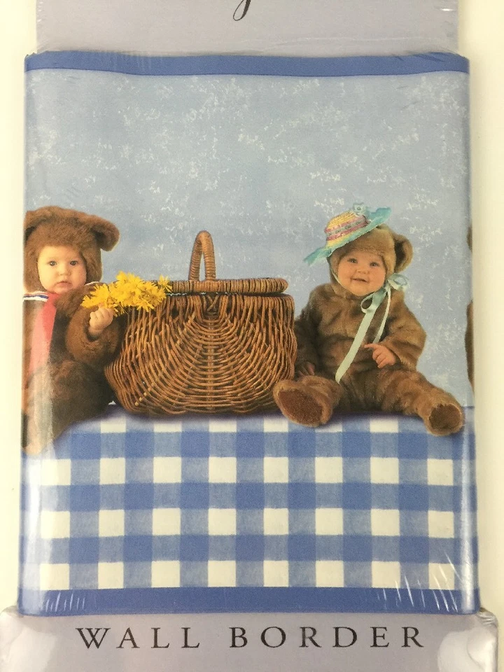 Papel pintado borde de pared bebé niño niña decoración habitación infantil Anne Geddes osos de peluche Foto 3 de 4