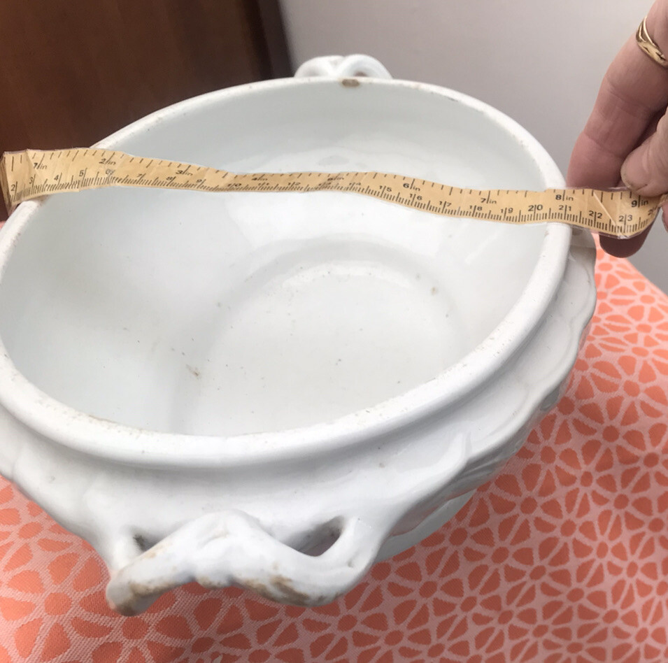 Antique French Ironstone Jardiniere Planter Table Vase Footed White