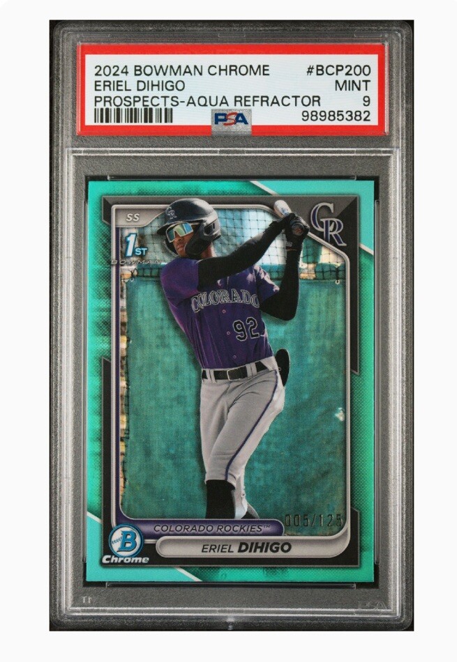 Eriel Dihigo 2024 Bowman 1st Chrome /125 Aqua Refractor #BCP-200 Rockies