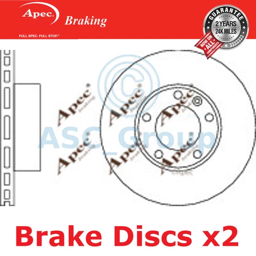 2x Apec Braking 306mm Vented EO Quality Replacement Brake Discs (Pair) DSK2092
