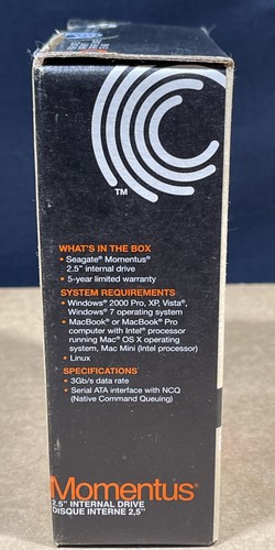 Seagate 250 GB SATA 5400 RPM Momentus ST90250N1A1AS-RK Internal HARD DRIVE - Picture 8 of 14