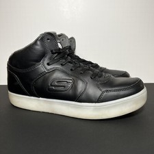 Boys SKECHERS Energy Lights Black Lace Up Sneakers / Size 6
