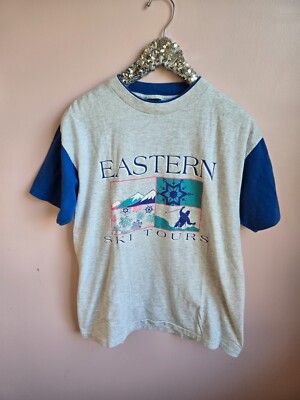 Belton Designer Tee Eastern Ski Tours 90s T-Shirt Size Large Single Stitch