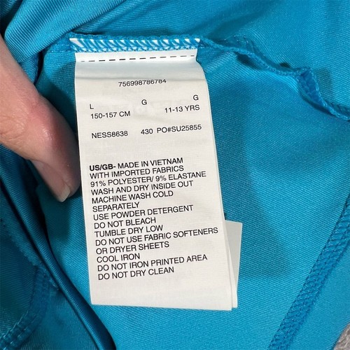 Nike Kids Swim Dri-Fit Long Sleeve Top Blue Size L (11-13 YRS) UPF 40+ NEW - Picture 7 of 8