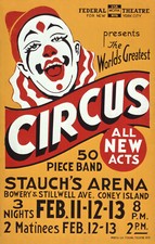 Circus, Clown, Carnivals, Posters, vintage photo reproduction High quality 514 *