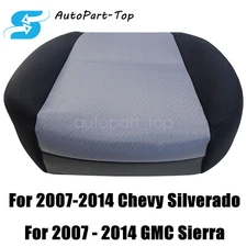 For 07 08 09-14 GMC Sierra 1500 2500 3500 HD Driver Bottom Seat Cover Black/Gray