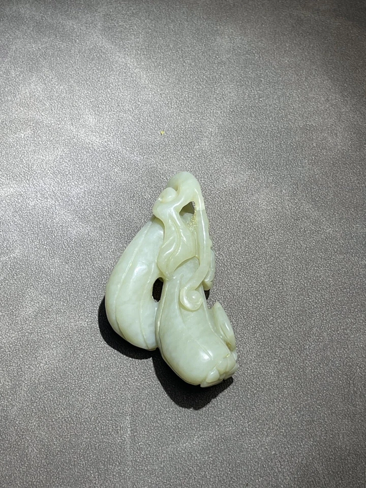 Chine XIX-XX, Sculpture en jade céladon néphrite - Photo 3/3