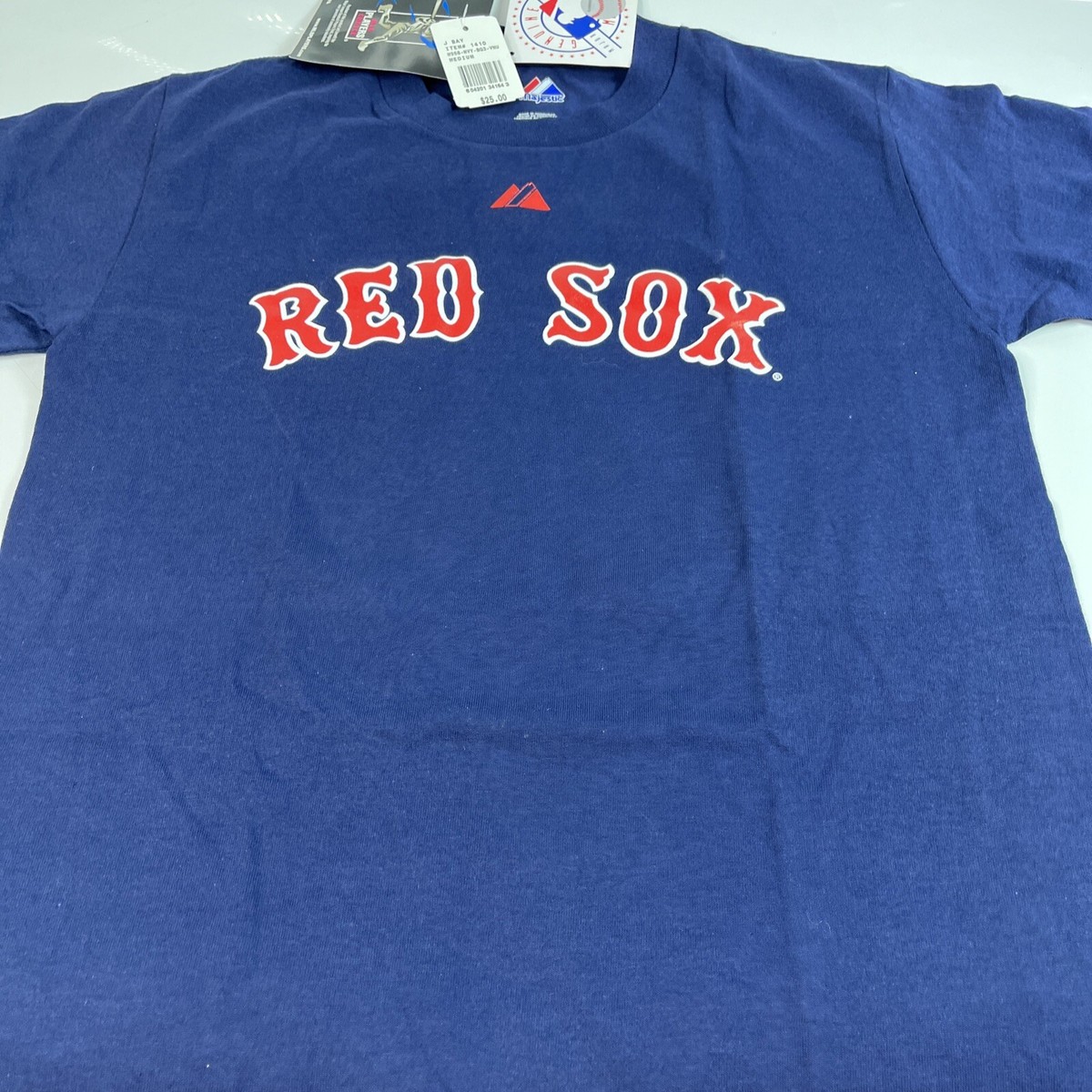 Majestic MLB Red Sox Tee SS Shirt Youth Girl's Boy's Medium Navy