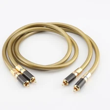 Golden 5C HiFi Audio Signal Interconnect Cable with Carbon Fibre RCA Connectors