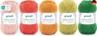 Gründl Wolle Cotton Quick uni - dünne Wolle zum Häkeln - Strickgarn - Häkelgarn