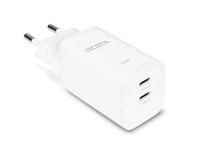 65W Gan Charger, 2X USB-C, White Dicota