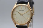 New Batt Vtg 2007 SEIKO Dolce 8J41-0AJ0 33mm Gold Dial Quartz Men's Watch JAPAN