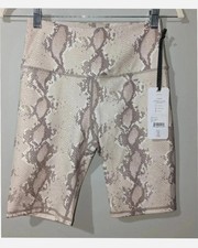 Varley Albury Bike Short In Snakeskin Print Tan Brown Size S NWT