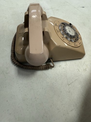 Telefono da scrivania rotante beige elettrico western Bell System 1980 - Foto 5 di 6