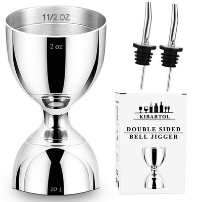 Jigger for Bartending, 2 oz 1 oz Bartender Jigger Stainless Steel, Double Coc...