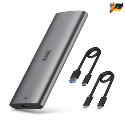 SSK USB 3.2 Gen 2 NVMe SATA SSD Gehäuse Adapter