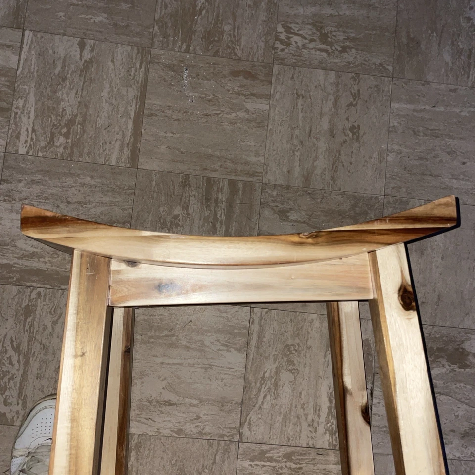 Boston Bar Stool Saddle Natural Wood 24” tall 20” wide Powell Furniture target - Image 4 of 4