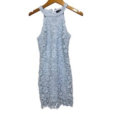 Lulus Lulu Love Poem Halter Dress Small Blue