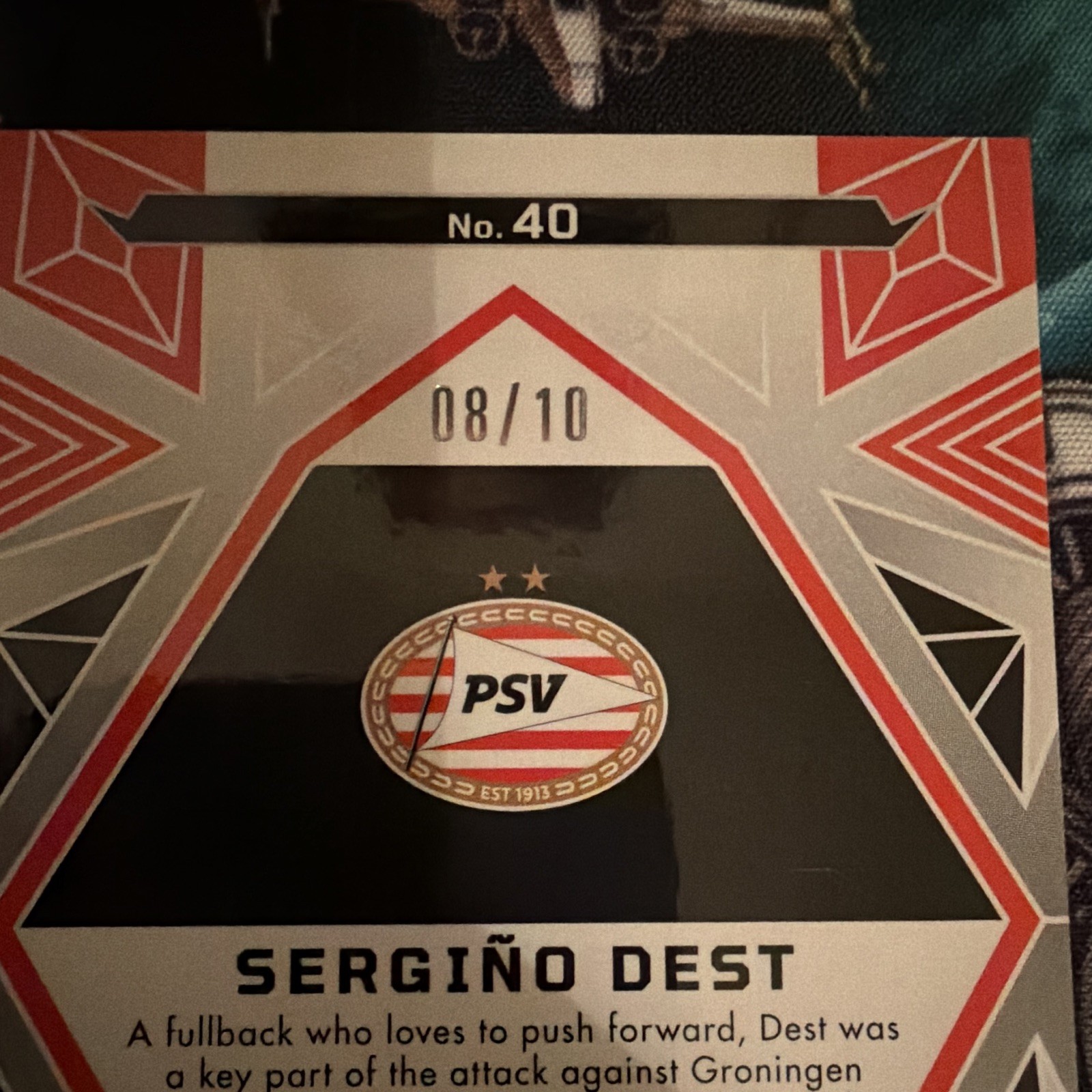 Panini Obsidian Soccer 2026 Sergiño Dest PSV Eindhoven Red /10 view 3