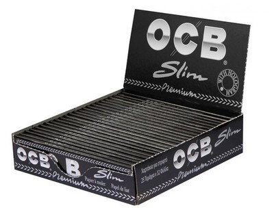 DISPLAY 25 Heftchen à 32 Blättchen Zigare. OCB Schwarz Premium Slim Extra Long