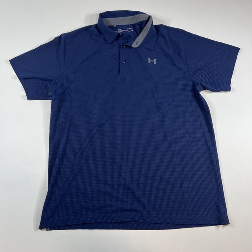 Under Armour Heat Gear Loose Mens XL The Playoff Polo Blue Golf Shirt