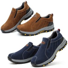 Mens Safety Shoes Steel Toe Cap Safety Trainers Slip On Work Shoes Protection UK