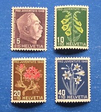 Switzerland Stamps, Scott B179-B182 MNH