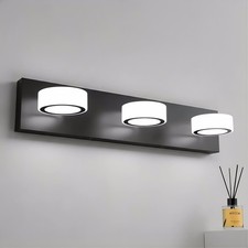 Black LED Vanity Light 21 inch 3-Lights Wall Sconce Over Bathroom Mirror Fixture