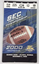 CFB 2000 12/02 SEC Football Championship Game Ticket Stub-Florida vs. Auburn