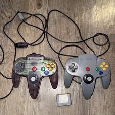 NINTENDO N64 CONTROLLER NUS-005 LOT OF 2 AS-IS UNTESTED Parts Or Repair