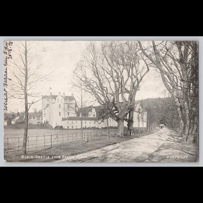 Postcard Blair Castle from Banvie River Scotland 1907