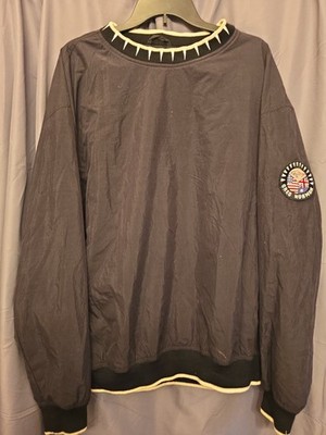 Vintage Greg Norman Black Pullover Windbreaker Golf Jacket Large Shark