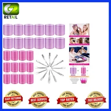 Effortless Curling: 36Pcs Jumbo Hair Rollers & Duckbill Clips for All Hair Types