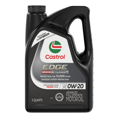 Castrol EDGE High Mileage 0W-20 Advanced Full Synthetic Oil 5 Qt