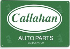 Callahan Auto Parts Tin Sign - Automotive Advertising Tommy Metal Store Ad