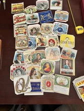 Lot Of 20 Different Vintage Cigar Box Labels.