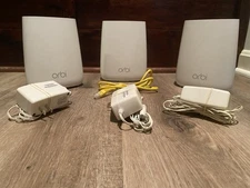 NETGEAR Orbi RBR20 Tri-Band Mesh Wi-Fi Router & 2 RBS20 Satellite with Adapters