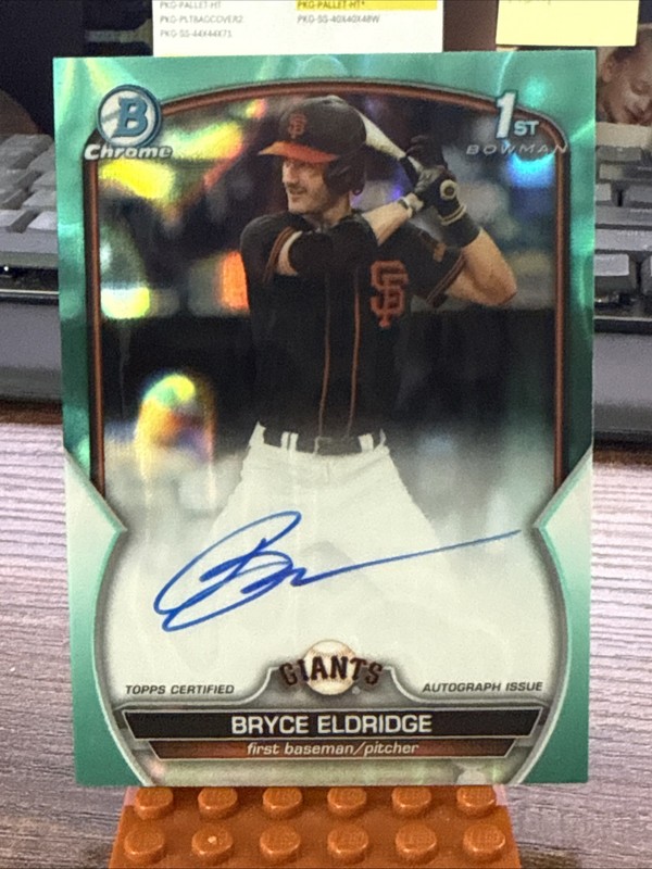 2023 Bowman Draft Chrome BRYCE ELDRIDGE AQUA LAVA AUTO 1ST  /199 Giants