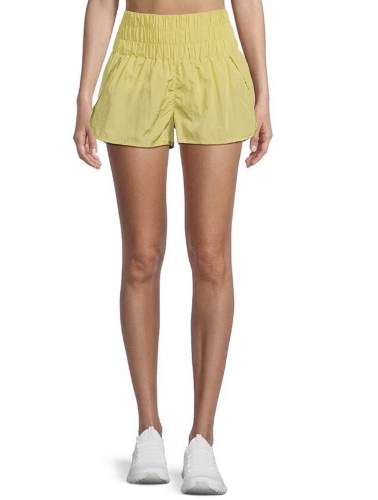 FREE PEOPLE FP Movement The Way Home Shorts Pomelo Yellow Large NWT