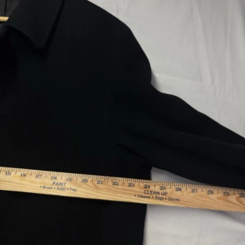 Metropolitan View Bloomingdales Mens 42L Black Wool Cashmere Overcoat Made Italy image 6