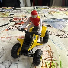 MC Toys Vintage Suzuki 250 Quad Racer Pullback Diecast 4 Ruote Con Pilota 